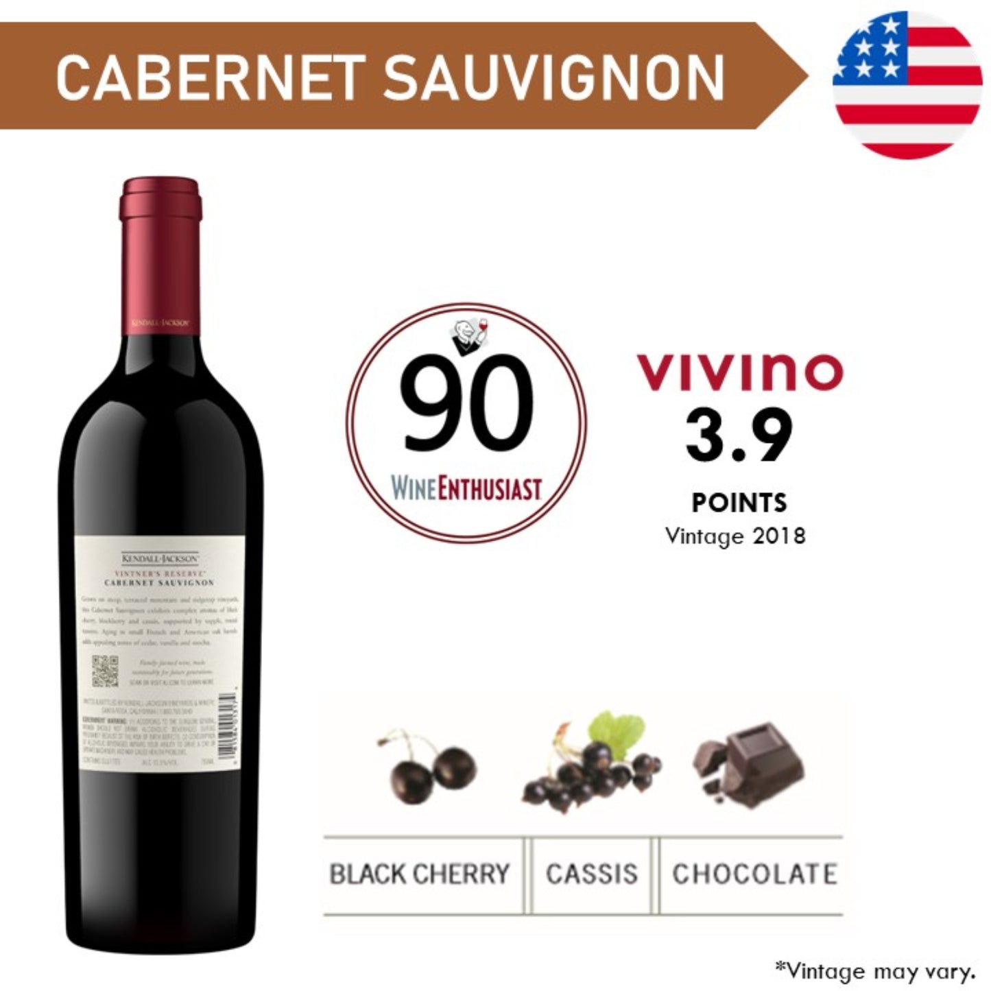 Kendall Jackson Vintner's Reserve Cabernet Sauvignon - Red Wine 2022