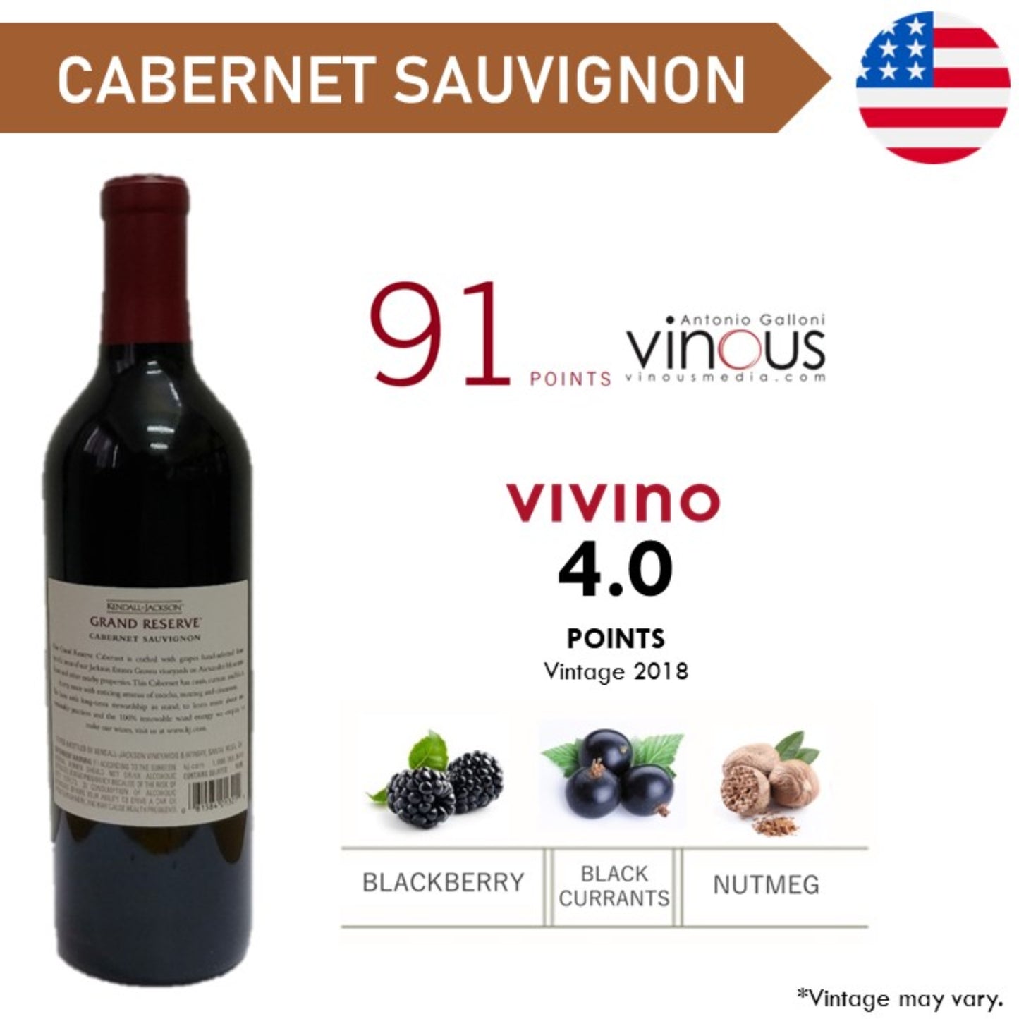 Kendall Jackson Grand Reserve Cabernet Sauvignon - Red Wine 2021
