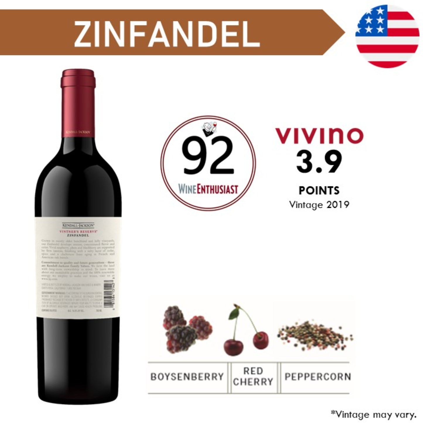 Kendall Jackson Vintner's Reserve Zinfandel - Red Wine 2023