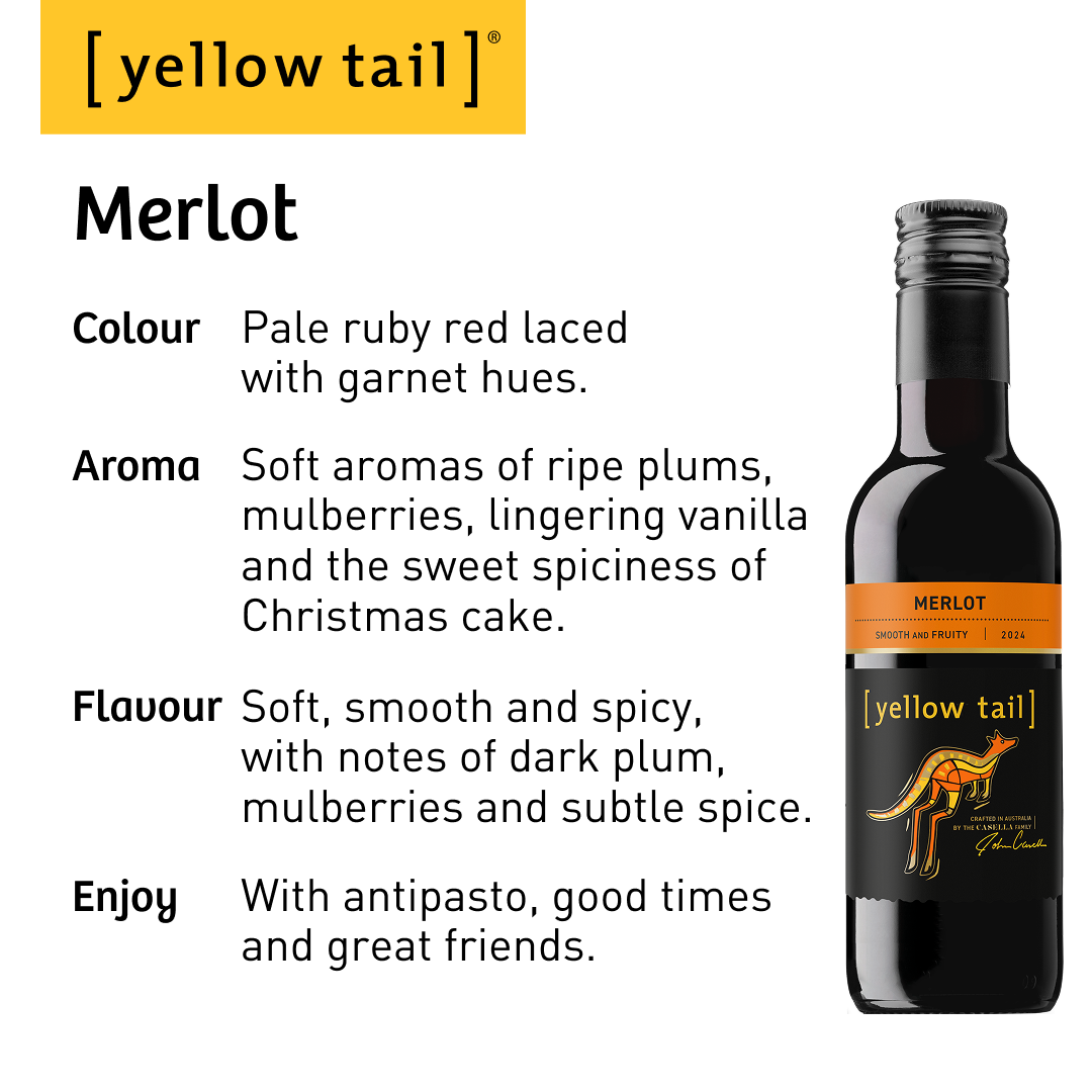 Yellow Tail Mini Merlot - Red Wine - Case8