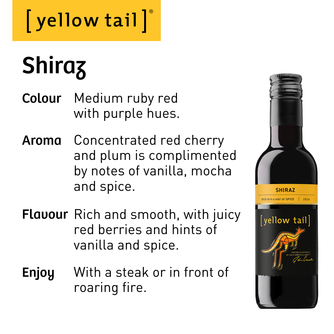 Yellow Tail Mini Shiraz 187ML- Red Wine 2022