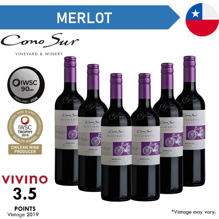 Cono Sur Bicicleta Reserva Merlot - Red Wine - Case6