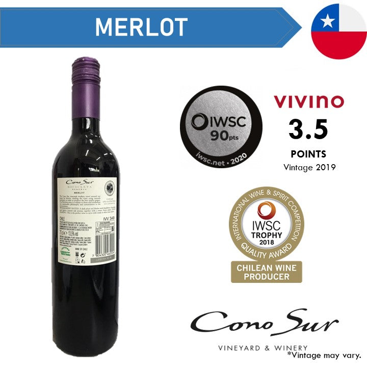Cono Sur Bicicleta Reserva Merlot - Red Wine - Case6