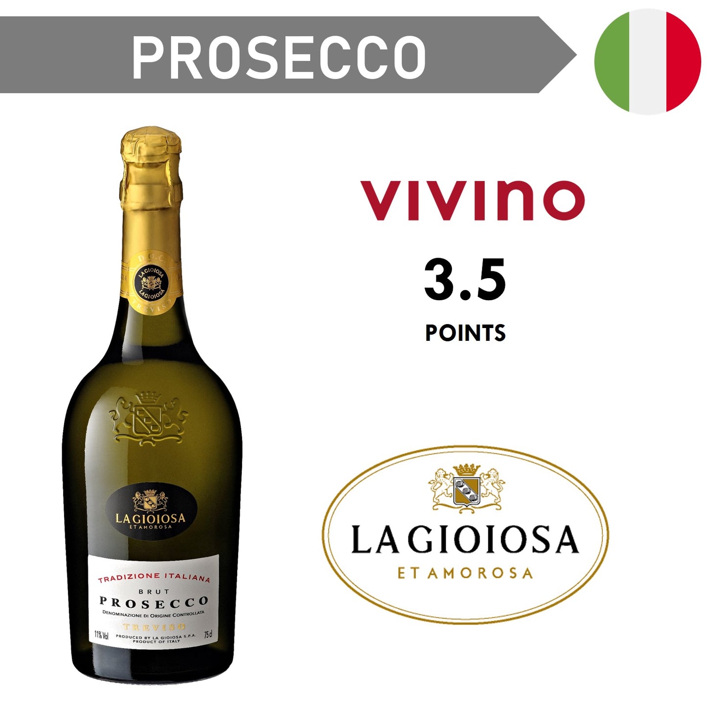 La Gioiosa Tradizione Europa (White Label) Prosecco - Sparkling Wine NV