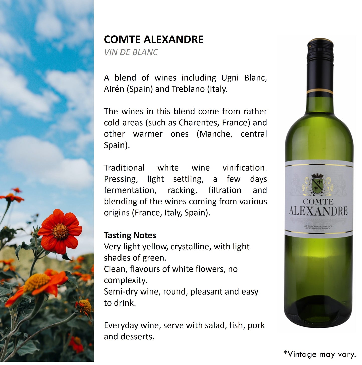 Comte Alexandre Vin de Blanc - White Wine
