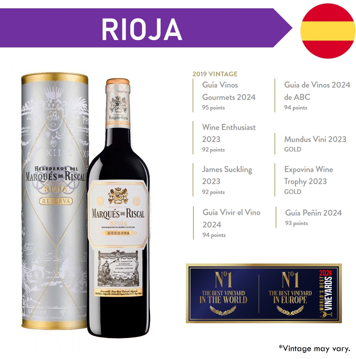 Marques de Riscal Reserva Rioja 1 Bot Gift Box - Red Wine