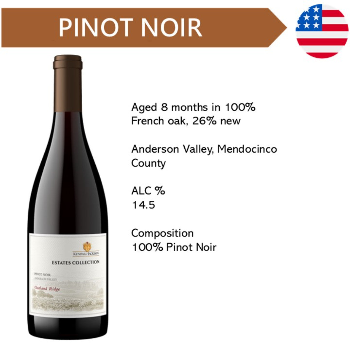 Kendall Jackson Estate Outland Ridge Pinot Noir - Red Wine 2021