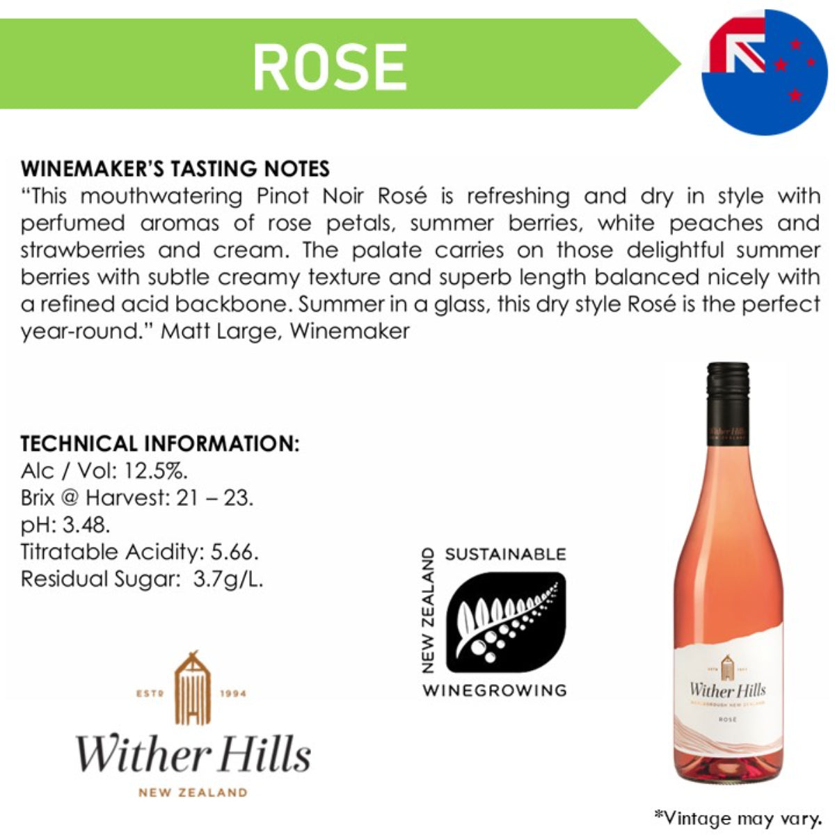 Wither Hills Marlborough Rose - Rose Wine 2023