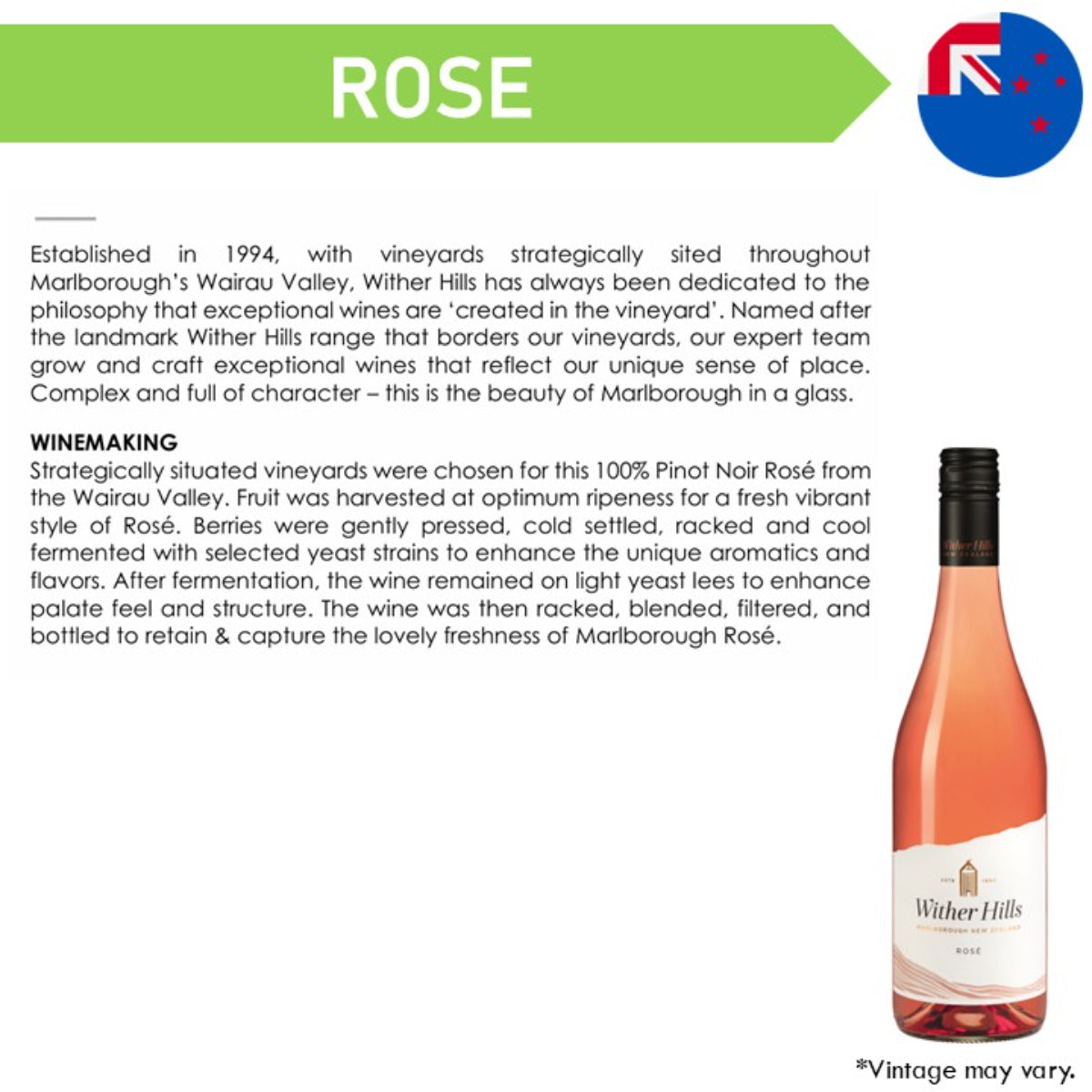 Wither Hills Marlborough Rose - Rose Wine 2023
