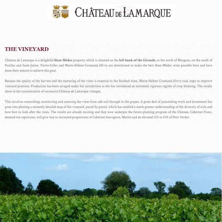 Chateau de Lamarque Haut Medoc 375ml - Red Wine 2019