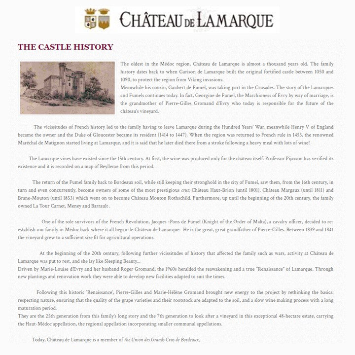 Chateau de Lamarque Haut Medoc 375ml - Red Wine 2019