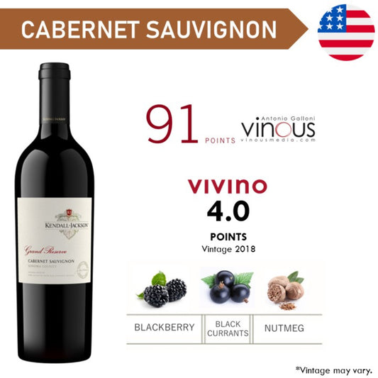 Kendall Jackson Grand Reserve Cabernet Sauvignon - Red Wine 2021