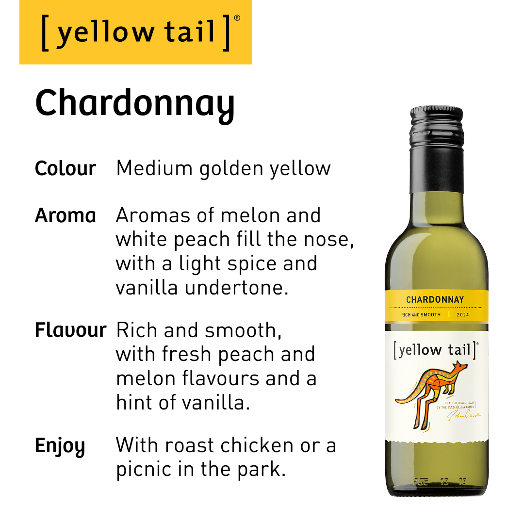 Yellow Tail Mini Chardonnay 187ML- White Wine 2024