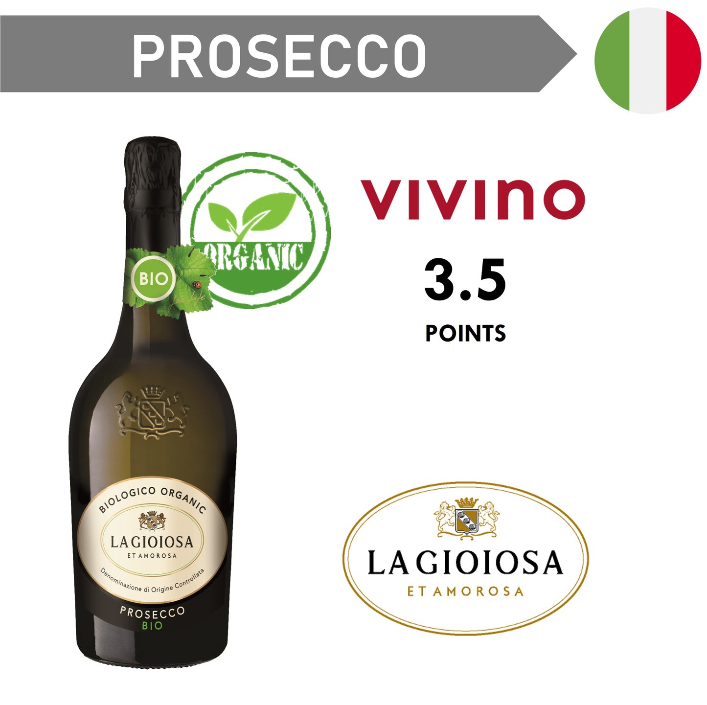 La Gioiosa Organic Prosecco - Sparkling Wine NV