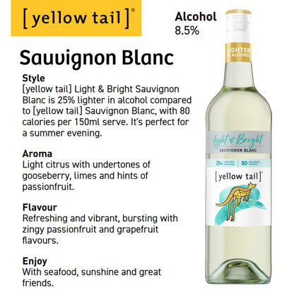Yellow Tail Light Bright Sauvignon Blanc - White Wine 2024