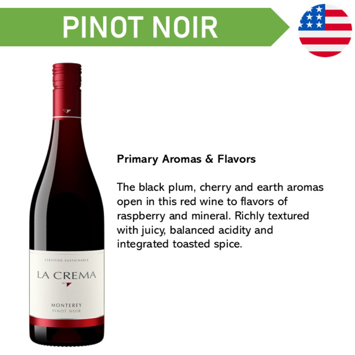La Crema Monterey Coast Pinot Noir - Red Wine 2023