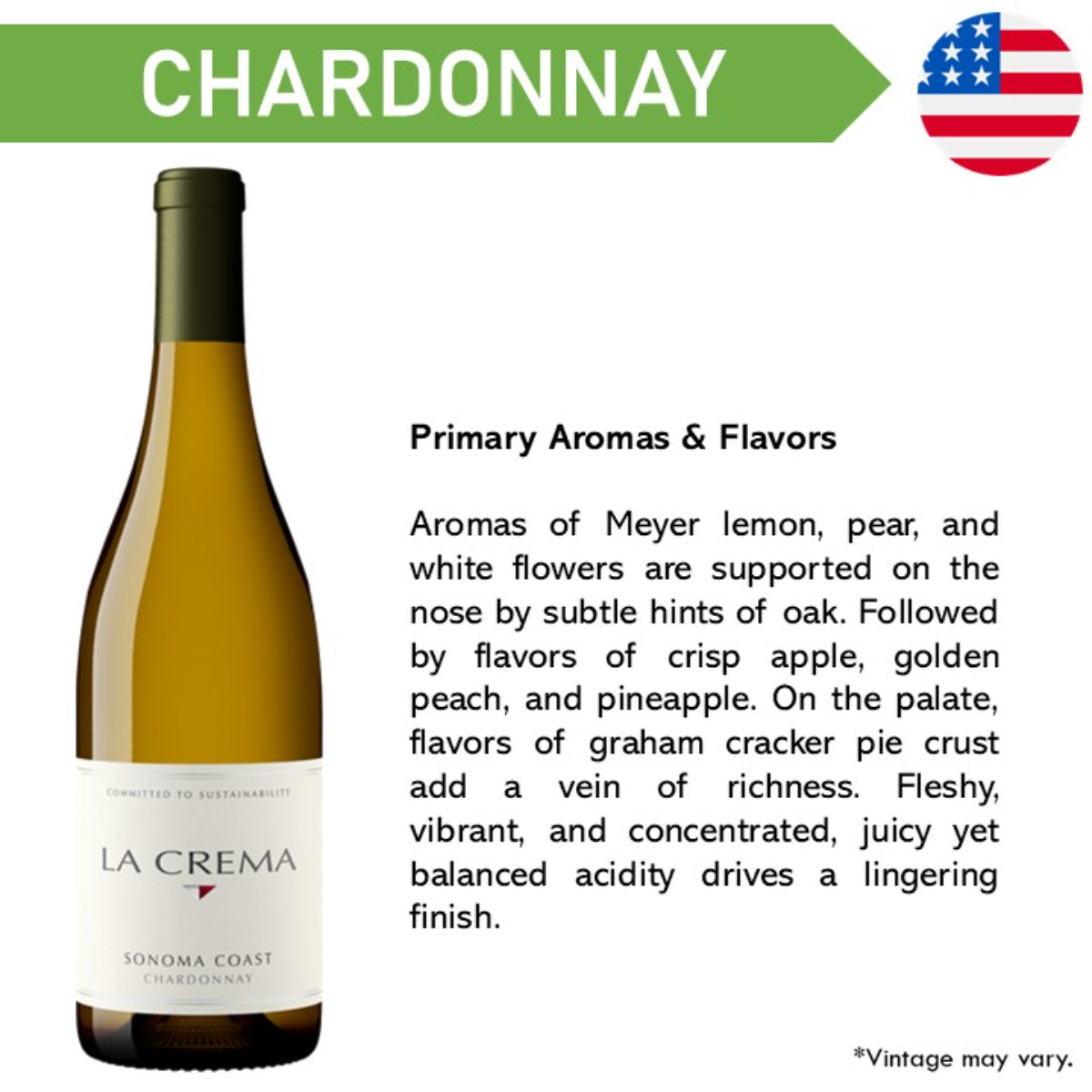 La Crema Sonoma Coast Chardonnay - White Wine 2023