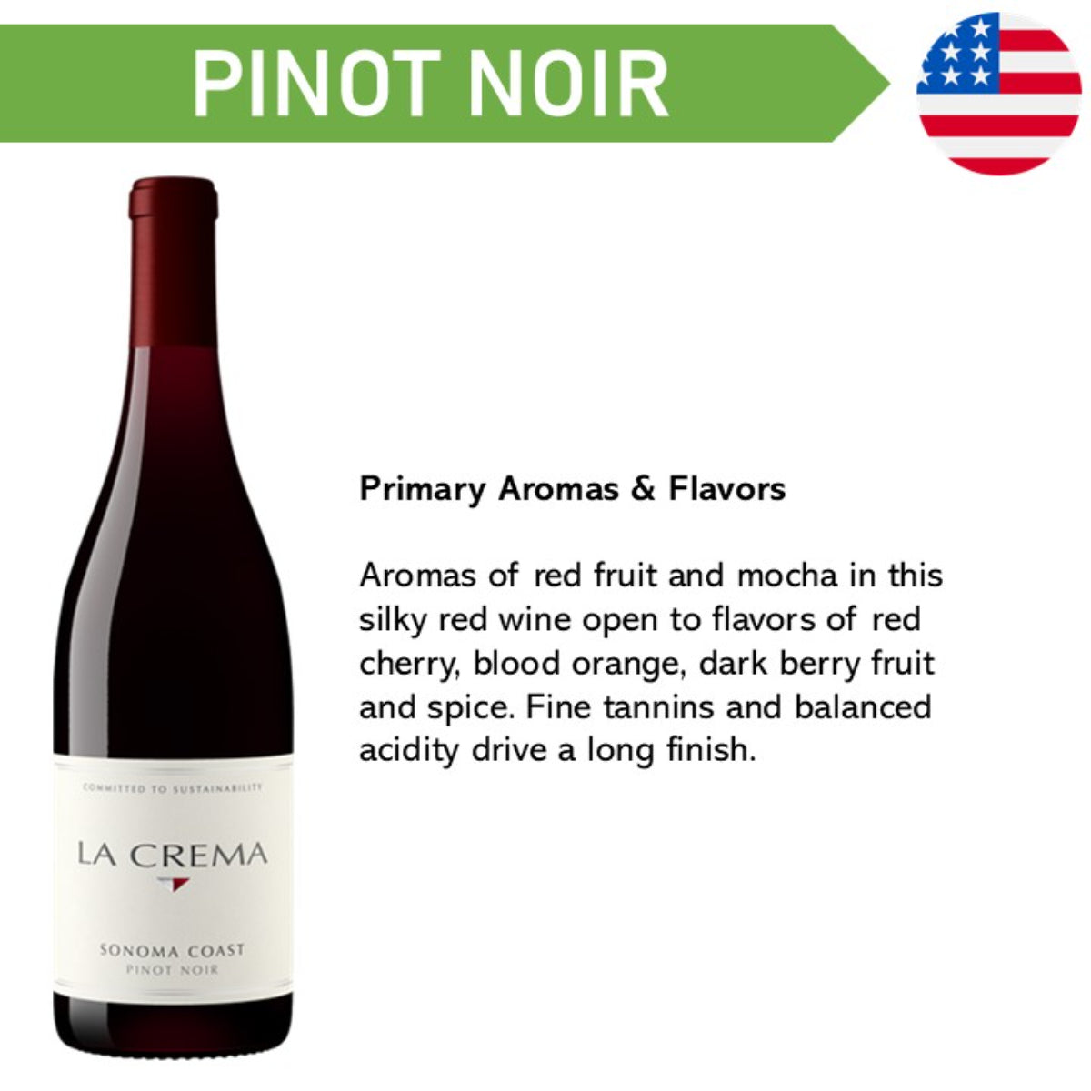 La Crema Sonoma Coast Pinot Noir - Red Wine 2023