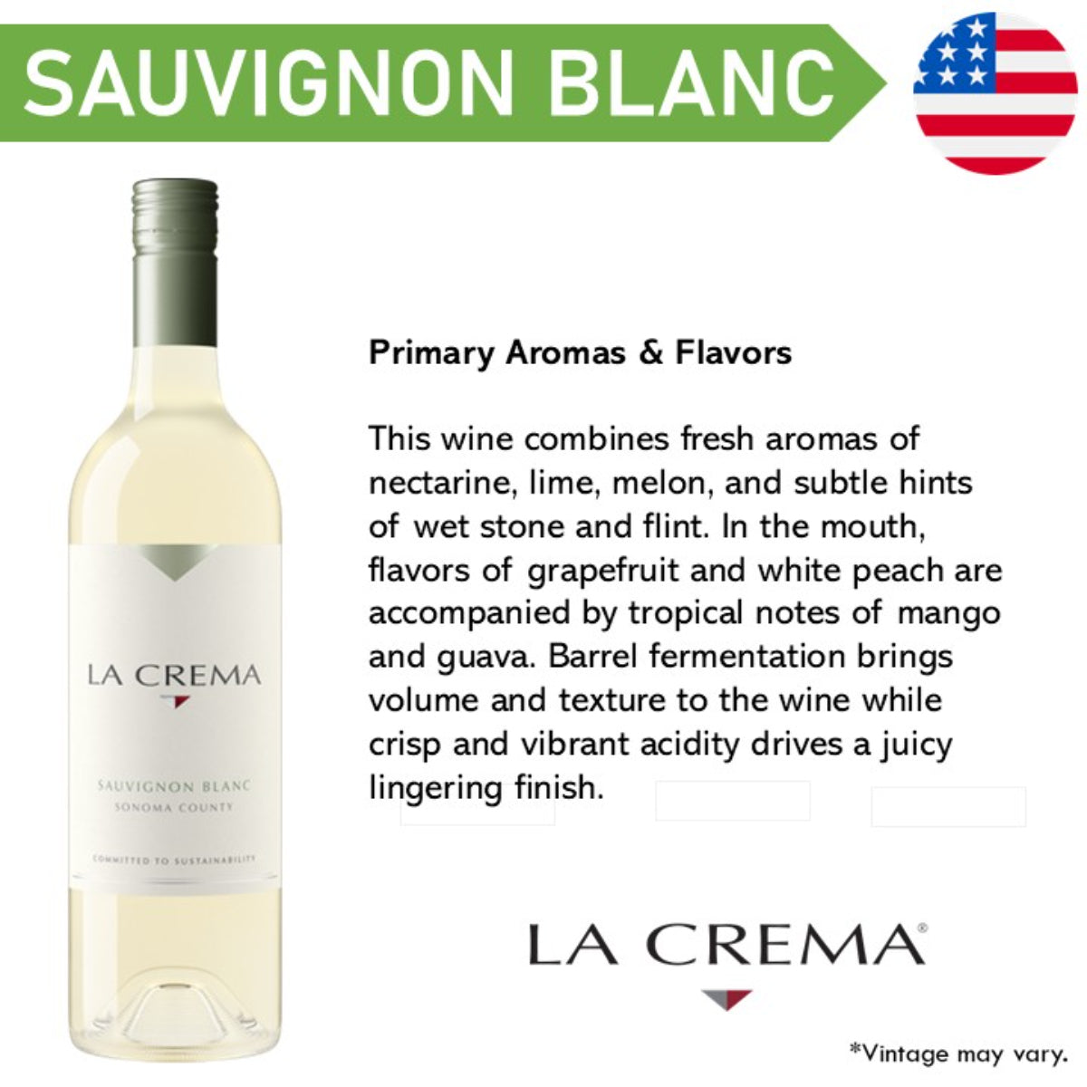 La Crema Sonoma Coast Sauvignon Blanc - White Wine 2022