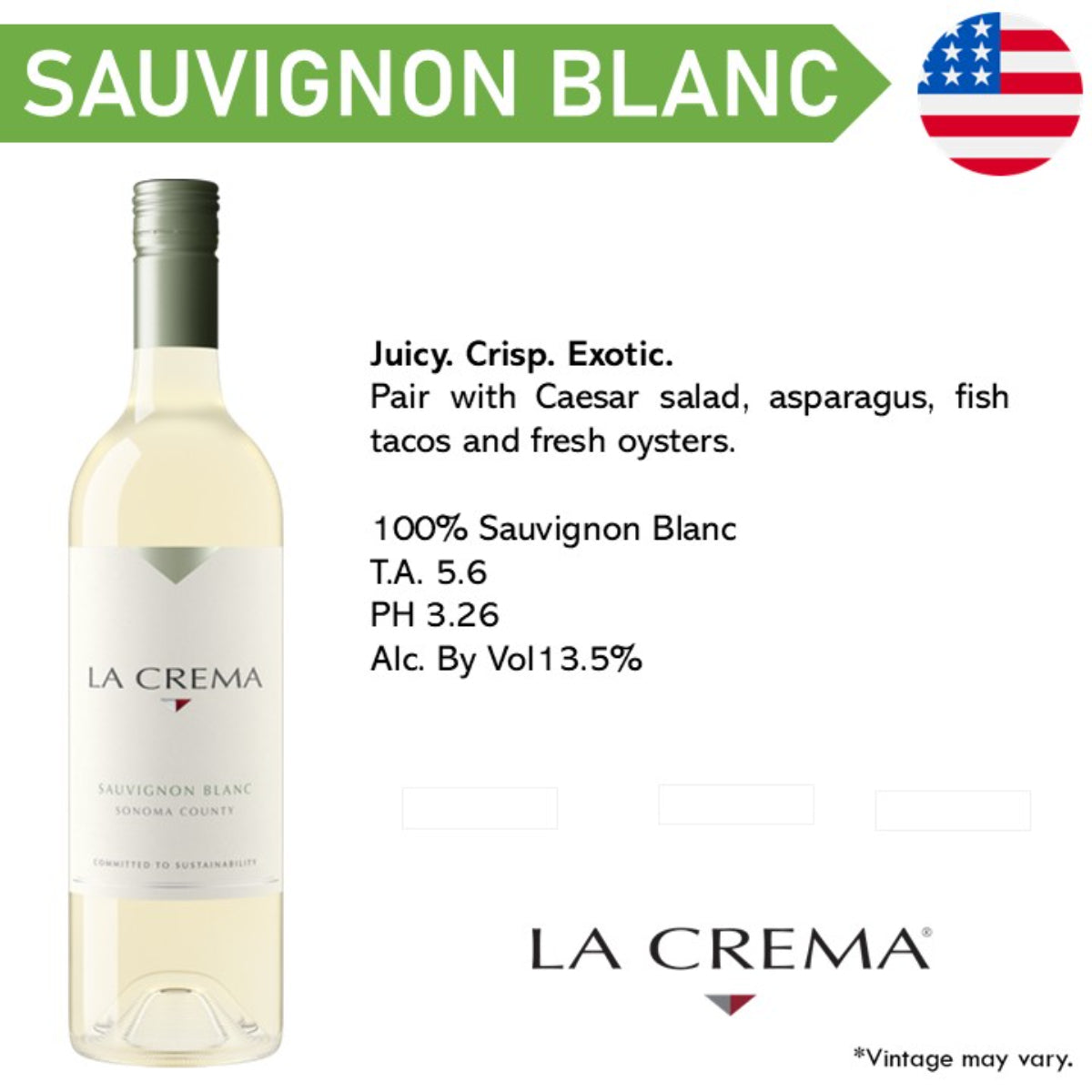 La Crema Sonoma Coast Sauvignon Blanc - White Wine 2022