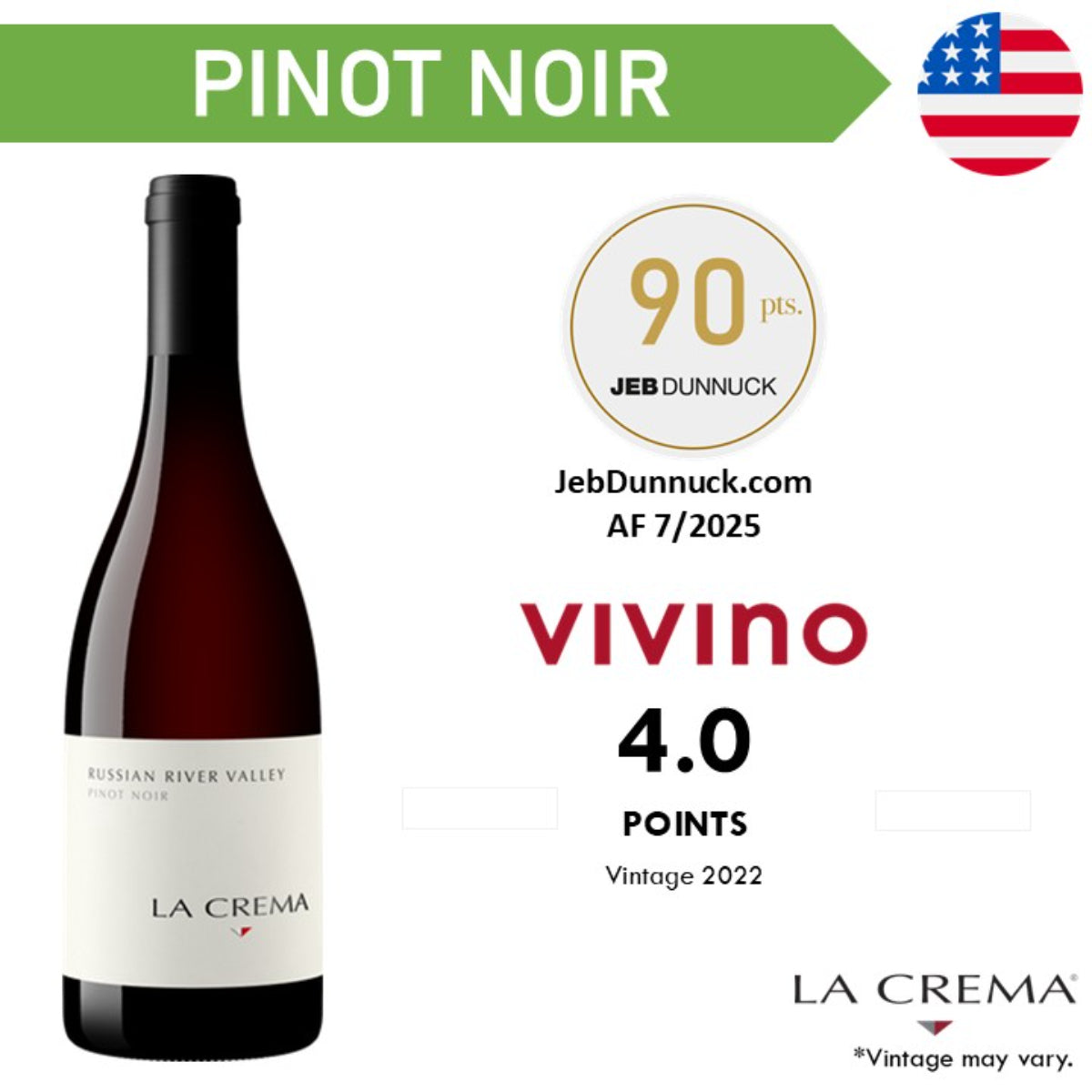 La Crema Russian River Valley Pinot Noir - Red Wine 2022
