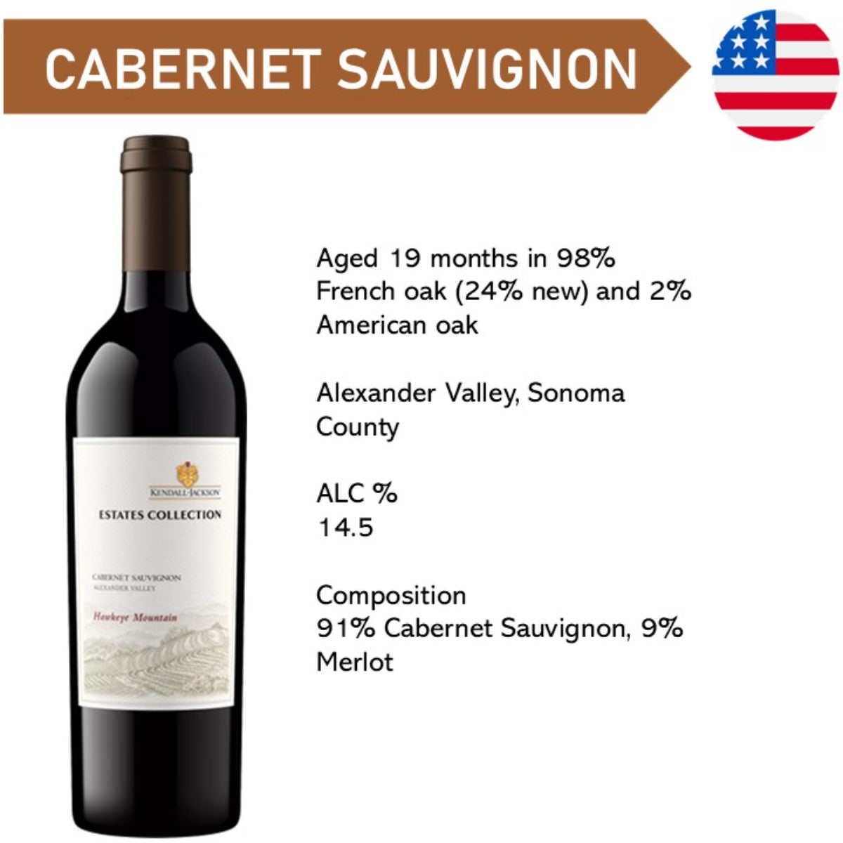 Kendall Jackson Estate Hawkeye Mountain Cabernet Sauvignon - Red Wine 2022