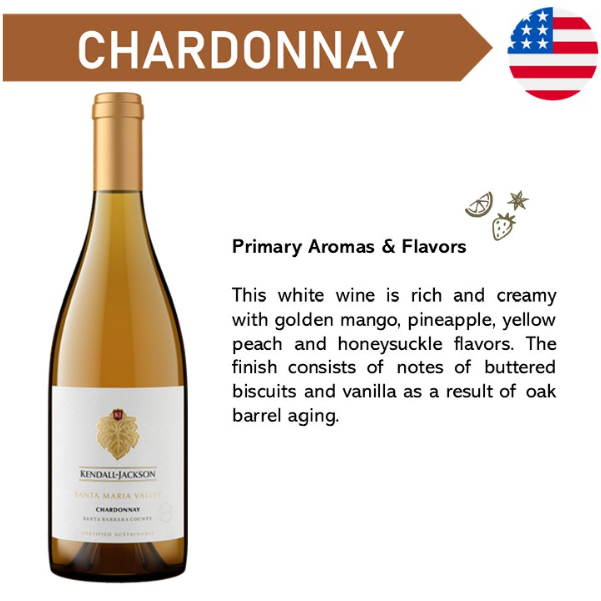 Kendall Jackson Santa Maria Chardonnay - White Wine 2018