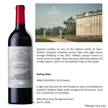 Chateau Laroque St. Emilion Grand Cru - Red Wine 2017