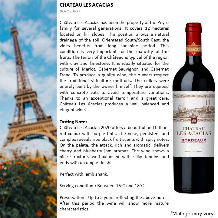 Chateau Les Acacias Bordeaux - Red Wine 2020