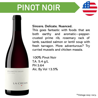 La Crema Oregon Willamette Valley Pinot Noir - Red Wine 2022