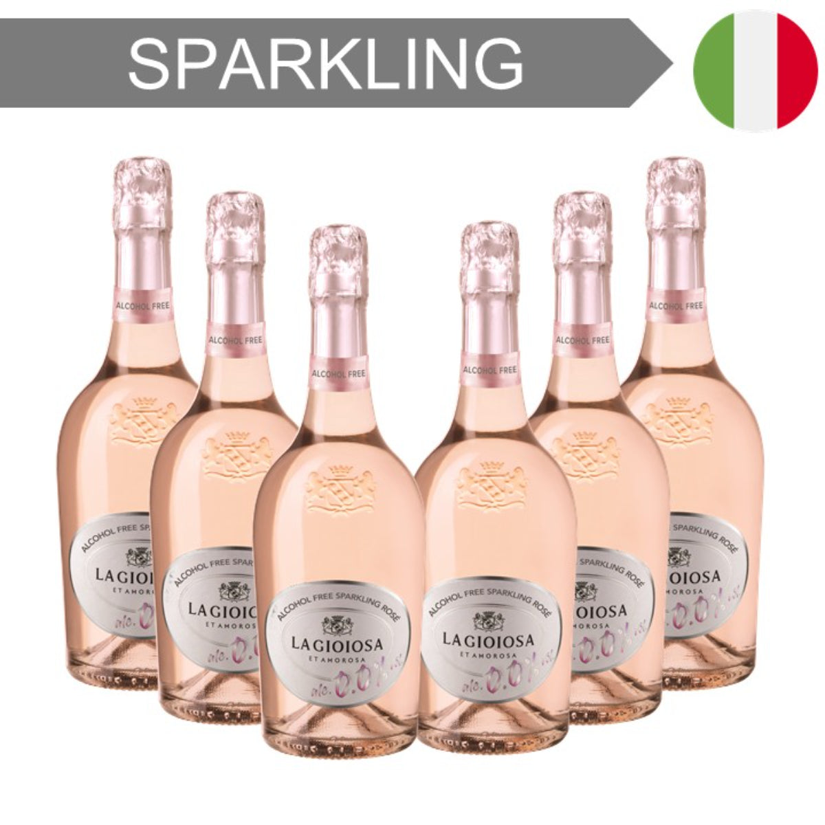 La Gioiosa Rose Sparkling Alcohol Free NV 750ml - Case6