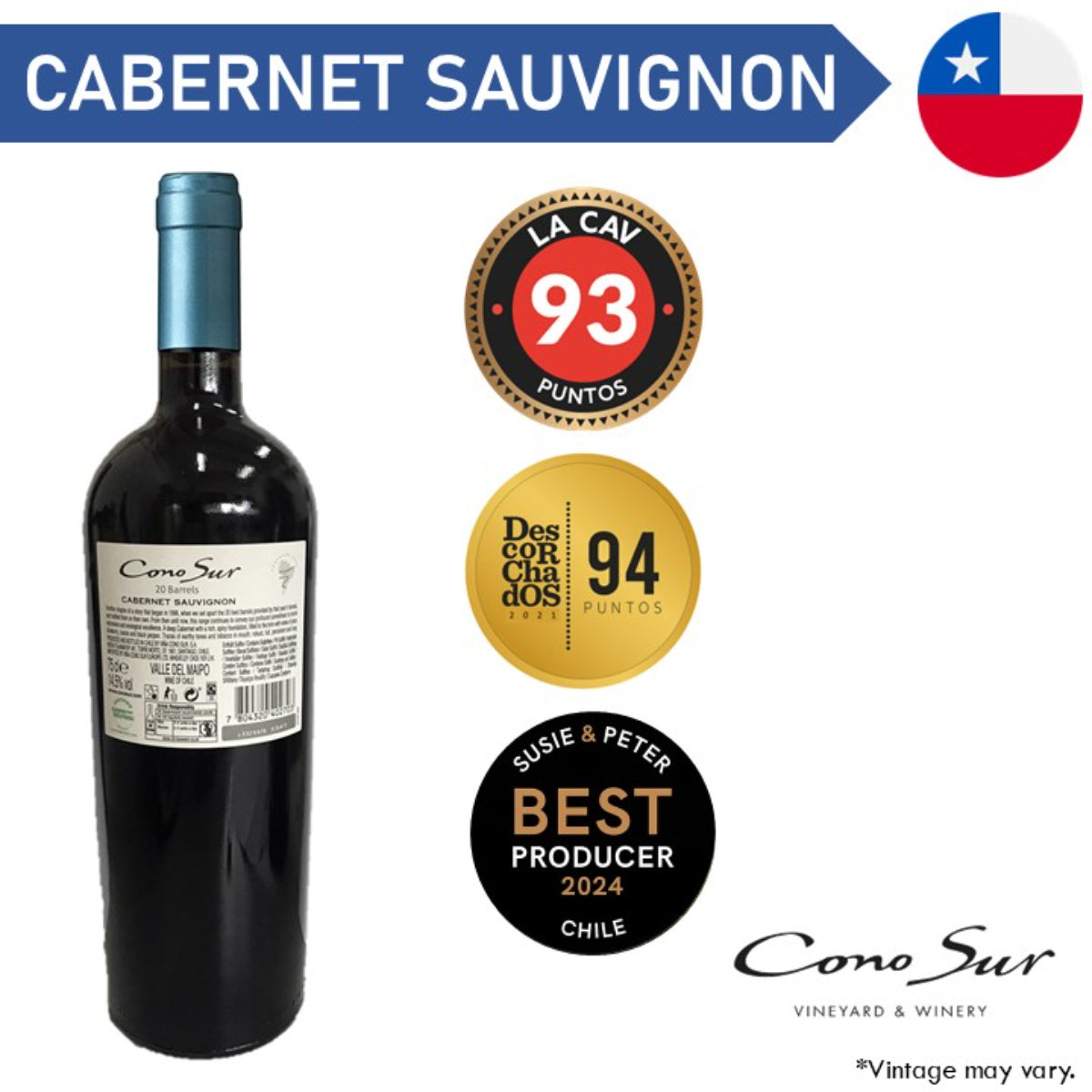 Cono Sur 20 Barrels Cabernet Sauvignon - Red Wine 2018