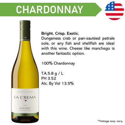La Crema Monterey Coast Chardonnay - White Wine 2023